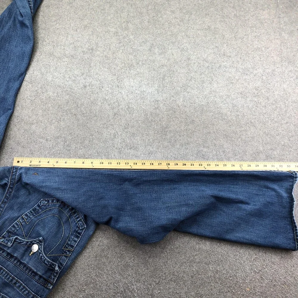 True Religion Billy Jeans Mens 33x34 Blue Medium Wash Bootcut USA Denim Pants